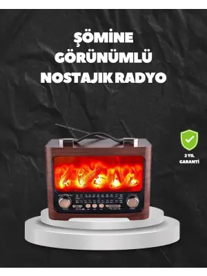 Solar Şarjlı Şömine Işıklı Bluetooth Hoparlör – Radyo, Usb, Tf Kart Destekli