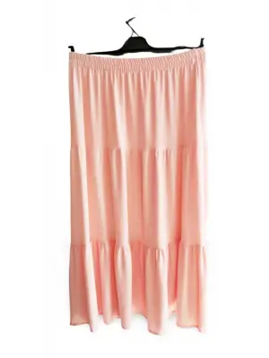 Omarı Beli Lastikli Bürümcek Kumaş Etek - Uzun Namaz Eteği