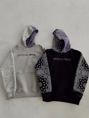 Omarı Baskılı Kapüşonlu Sweatshirt - Gri | Şık ve Rahat Tasarım