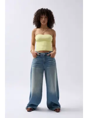 Straplez Dokulu Crop