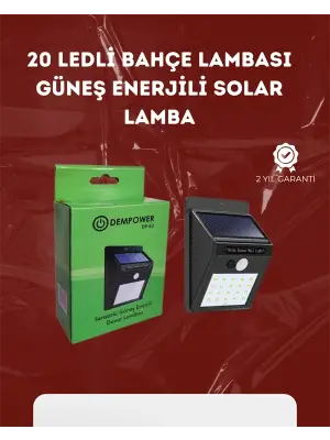 Su Geçirmez 20 Led Solar Aydınlatma | Dış Mekan İçin Pır Hareket Sensörü İle Akıllı Işık