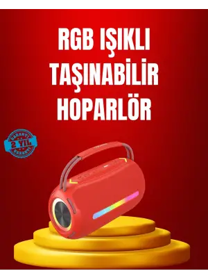 Suya Dayanıklı 20w Rgb Hoparlör Bluetooth, Usb, Sd Kart Ve Aux Girişli