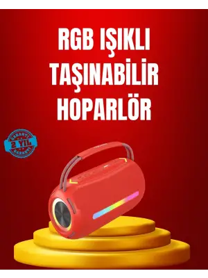 Suya Dayanıklı 20w Rgb Hoparlör Bluetooth, Usb, Sd Kart Ve Aux Girişli