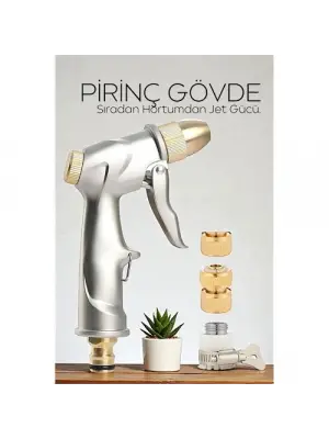 Tamamı Metal Yüksek Basınçlı Ayarlanabilir Bahçe/Oto Yıkama Tabancası Nozul