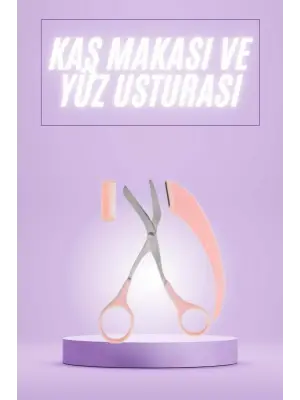 Taraklı Kaş Makası Ve Ustura Seti Kaş Düzeltme Makası Kaş Bıyık Alma Aleti