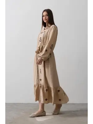 Omarı Zarif Siyah Elbise - Taş Detaylı