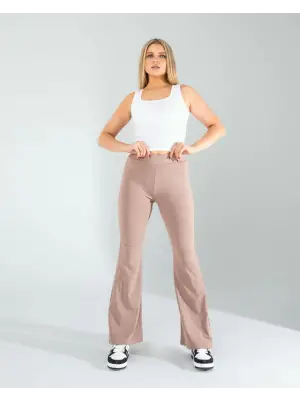 Omarı Esnek ve Rahat Taş Desenli Paça Taytıklar