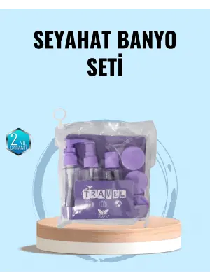 Taşınabilir 5’li Seyahat Banyo Seti Şampuanlık Sprey Krem Kutusu