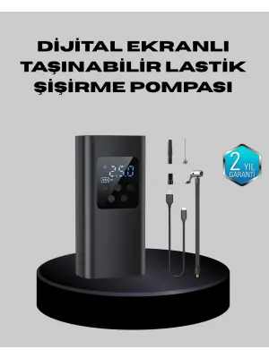 Taşınabilir 80w Kablosuz Lastik Şişirme Pompası Dijital Ekranlı