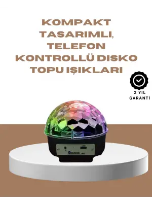 Taşınabilir Bluetooth Disko Topu Uzaktan Kumandalı Işık Efektleri