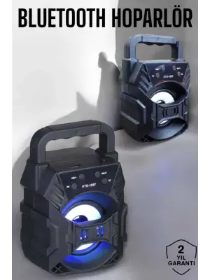 Taşınabilir Bluetooth Hoparlör Led Işıklı Uzun Pil Ömrü