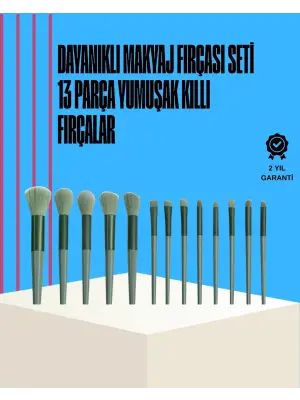 Taşınabilir Ergonomik Yapılı 13 Adet Fiber Kıllı Yüz Ve Göz Makyaj Fırçası Seti