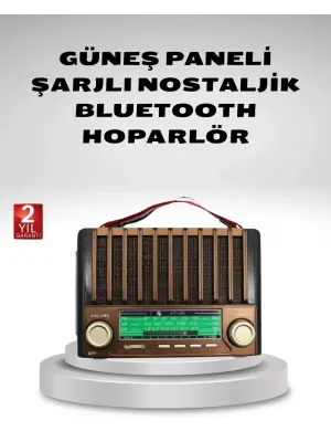 Taşınabilir Hoparlör Güneş Panelli Bluetooth Usb Sd Fm Am Sw Radyo