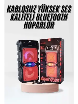 Taşınabilir Kablosuz Bluetooth Hoparlör Uzun Pil Ömrü Led Işıklı