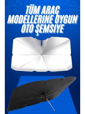 Taşınabilir Oto Cam Güneşliği Katlanabilir Tüm Araçlara Uyumlu Güneş Gölge Koruyucu