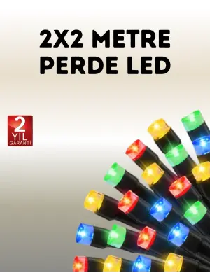 Taşınabilir Pil İle Çalışan Led Işık – 2x2 Metre Perde Modeli