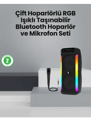 Taşınabilir Şarjlı Hoparlör Usb, Sd Kart, Aux Girişli