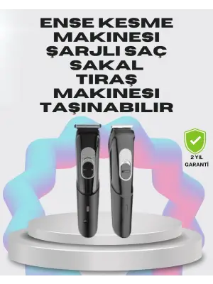 Taşınabilir Şarjlı Saç Sakal Tıraş Makinesi – 3 Taraklı, Sessiz Ve Ergonomik