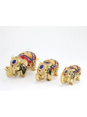 Taşlı 3lü Fil Figürü Model 3