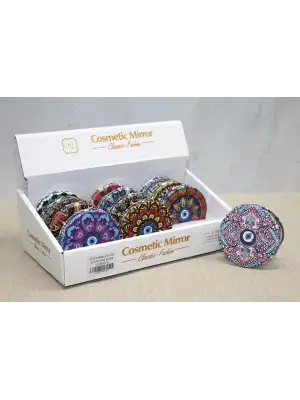 Taşlı El Aynası Yuvarlak İnce Alk3758