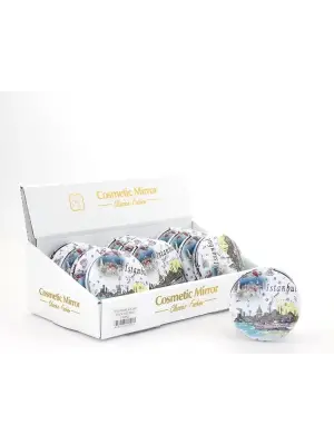 Taşlı İstanbul Tasarımı El Aynası Kalın Alk2491