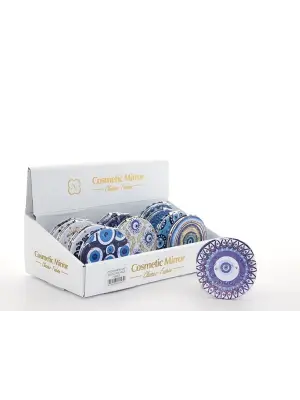 Taşlı Nazar Boncuklu El Aynası İnce Alk2497