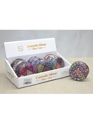 Taşlı Yuvarlak El Aynası Kalın Alk3751