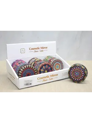 Taşlı Yuvarlak El Aynası Kalın Alk3755