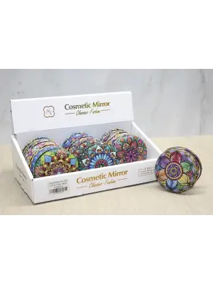 Taşlı Yuvarlak El Aynası Kalın Alk3757