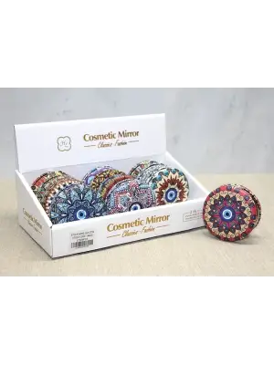 Taşlı Yuvarlak El Aynası Kalın Alk3759