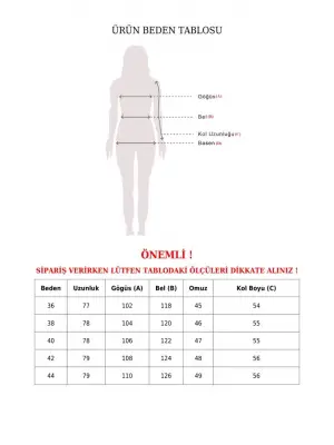 Omarı Şık Düğmeli Krem Tunik