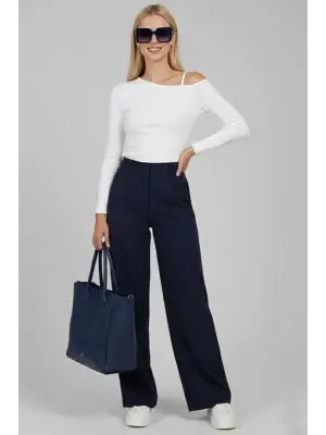 Tek Omuz İpli Bluz Beyaz T4328