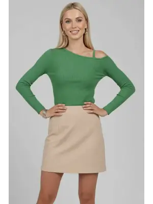 Tek Omuz İpli Bluz Yeşil T4328