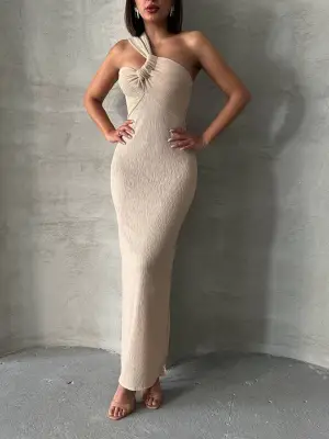 Modern Tek Omuz Elbise