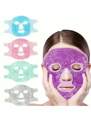 Terapi Jel Yüz Maskesi Soğuk Ve Sıcak Boncuklu Ayarlanabilir Maske (mor)