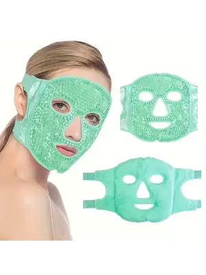 Terapi Jel Yüz Maskesi Soğuk Ve Sıcak Boncuklu Ayarlanabilir Maske (yeşil)
