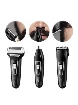 Tıraş Makinesi 3 Başlıklı T Başlıklı Hassas Ciltlere Özel Saç Sakal Vücut Kulak Ve Burun
