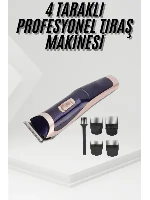 Tıraş Makinesi 4 Başlıklı Paslanmaz Çelik Bıçaklı Tüm Saç Tiplerine Uygun
