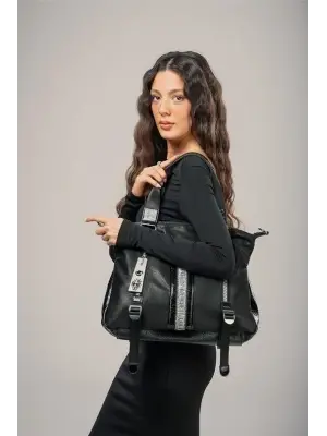 Toja Siyah Cilt Kol Ve Omuz Çantası