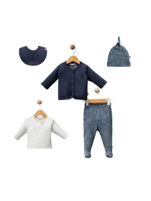 Omarı Yumuşak Pamuklu Bebek Takımı NAVY