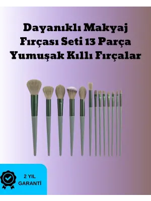 Toz Ve Krem Ürünler İçin Güçlü Tutucu Yumuşak Kıllı Makyaj Fırça Takımı 13 Parça