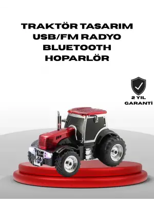 Traktör Tasarımlı Bluetooth Hoparlör Usb Tf Aux Fm Radyo