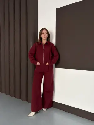 Trenç takım alt üst bordo ons