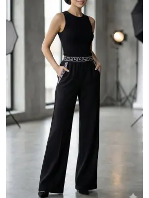 Trend Genç Paçalı Ithal Krep Pantolon