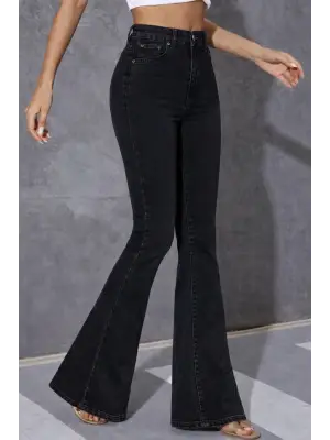 Trend Yüksek Bel Geniş Kot Pantolon