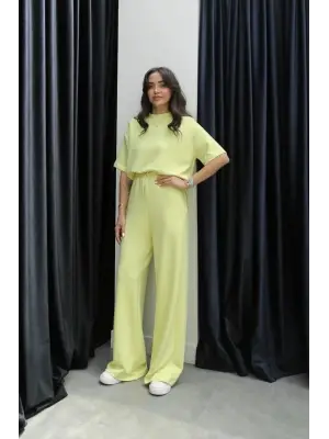 Tshirt alt üst modal takım sarı