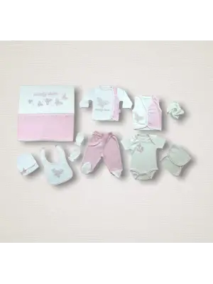 Etkileyici Nakışlı Zıbın Takımı Pembe