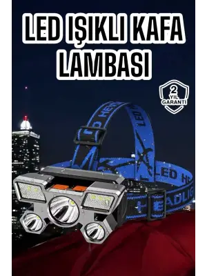 Ultra Güçlü Led Işık Şarjlı Kafa Lambası Balıkçı Lambası Kafa Feneri