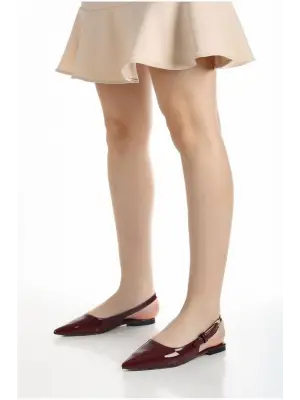 Omarı Modern ve Şık Bordo Rugan Babet Ayakkabı