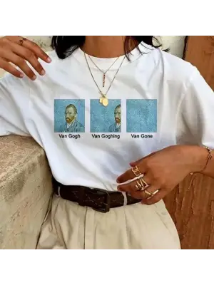 Omarı Baskılı Oversize Unisex T-Shirt - Beyaz